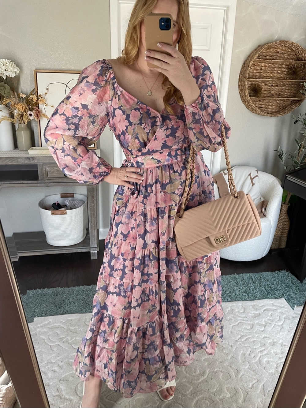ASTR THE LABEL Jannika Dress in Purple & Pink Floral Wrap Dress size Small